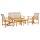 vidaXL 5-tlg. Garten-Lounge-Set Beige Poly Rattan und Akazienholz