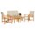 vidaXL 5-tlg. Garten-Lounge-Set Beige Poly Rattan und Akazienholz