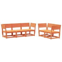 vidaXL 5-tlg. Garten-Sofagarnitur Wachsbraun Massivholz Kiefer