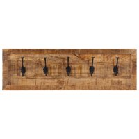 vidaXL Wandgarderobe mit 5 Haken Massivholz Mango