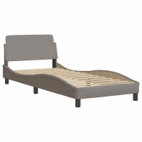 vidaXL Bettgestell mit Kopfteil Taupe 90x190 cm Stoff