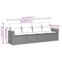 vidaXL 4-tlg. Garten-Sofagarnitur mit Kissen Beige Poly Rattan