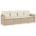 vidaXL 4-tlg. Garten-Sofagarnitur mit Kissen Beige Poly Rattan