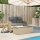 vidaXL Gartenbank Verstellbar mit Kissen Beige Poly Rattan