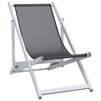 vidaXL Strandstühle 2 Stk. Klappbar Grau Aluminium und Textilene