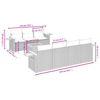 vidaXL 8-tlg. Garten-Sofagarnitur mit Kissen Schwarz Poly Rattan