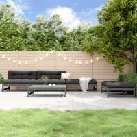 vidaXL 5-tlg. Garten-Lounge-Set Grau Massivholz Kiefer