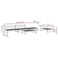 vidaXL 5-tlg. Garten-Lounge-Set Grau Massivholz Kiefer