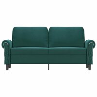 vidaXL 2-Sitzer-Sofa Dunkelgr&uuml;n 140 cm Samt