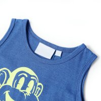 Kinder-Tanktop Blau Melange 128