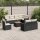 vidaXL 9-tlg. Garten-Sofagarnitur mit Kissen Schwarz Poly Rattan