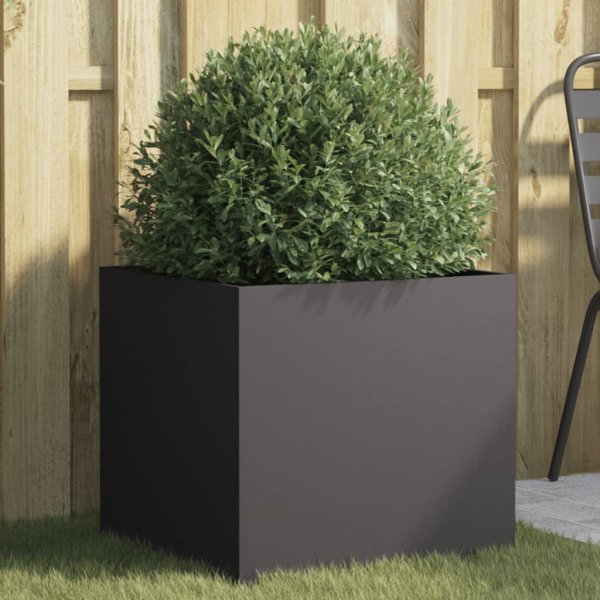 vidaXL Pflanzkübel Schwarz 49x47x46 cm Kaltgewalzter Stahl