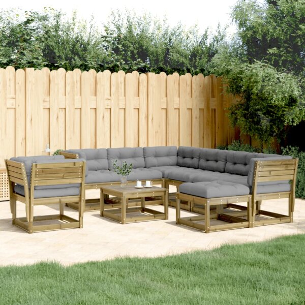 vidaXL 8-tlg. Garten-Lounge-Set mit Kissen Impr&auml;gniertes Kiefernholz