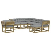 vidaXL 8-tlg. Garten-Lounge-Set mit Kissen...