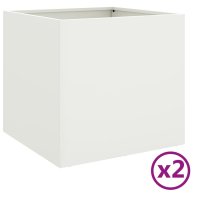 vidaXL Pflanzkübel 2 Stk. Weiß 42x40x39 cm...