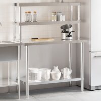 vidaXL Küchen-Arbeitstisch mit Aufsatzboard...