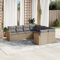 vidaXL 8-tlg. Garten-Sofagarnitur mit Kissen Beige Poly...