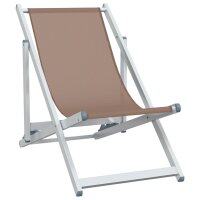 vidaXL Strandstühle 2 Stk. Klappbar Braun Aluminium und Textilene