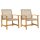 vidaXL Gartenst&uuml;hle 2 Stk. Beige Poly Rattan und Akazienholz