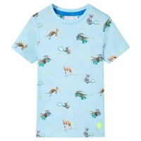 Kinder-T-Shirt Hellblau Melange 128