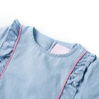 Kinderkleid mit R&uuml;schen Hellblau 92