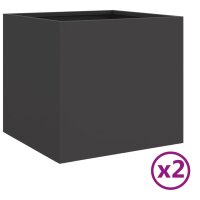 vidaXL Pflanzk&uuml;bel 2 Stk. Schwarz 32x30x29 cm Kaltgewalzter Stahl