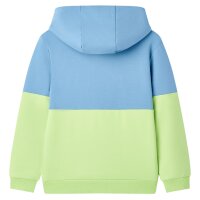 Kinder-Kapuzenpullover Blau und Zartgelb 128