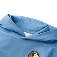 Kinder-Kapuzenpullover Blau und Zartgelb 128