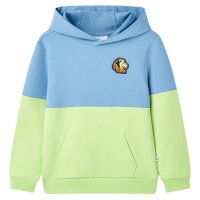 Kinder-Kapuzenpullover Blau und Zartgelb 104