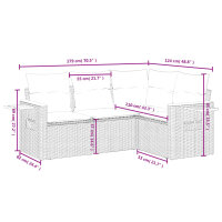 vidaXL 4-tlg. Garten-Sofagarnitur mit Kissen Schwarz Poly Rattan