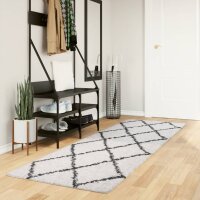 vidaXL Teppich Shaggy Hochflor Modern Creme und Schwarz...