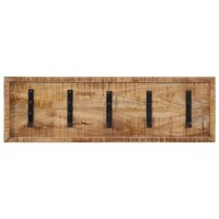 vidaXL Wandgarderobe mit 5 Haken Massivholz Mango