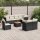 vidaXL 9-tlg. Garten-Sofagarnitur mit Kissen Schwarz Poly Rattan