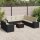 vidaXL 10-tlg. Garten-Sofagarnitur mit Kissen Schwarz Poly Rattan