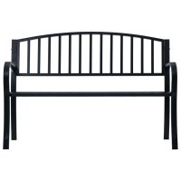 vidaXL Gartenbank Schwarz 120 cm Stahl