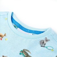 Kinder-T-Shirt Hellblau Melange 92