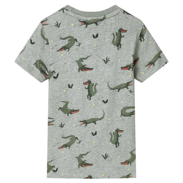 Kinder-T-Shirt Helles Khaki Melange 104