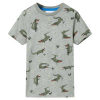 Kinder-T-Shirt Helles Khaki Melange 104