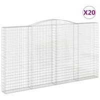 vidaXL Gabionen mit Hochbogen 20Stk. 400x30x220/240cm Verzinktes Eisen