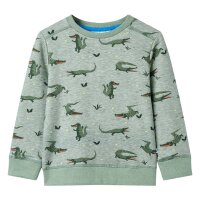 Kinder-Sweatshirt Hellkhaki Melange 116