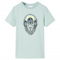 Kinder-T-Shirt mit Streifen Helles Minzgrün 92