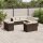 vidaXL 11-tlg. Garten-Sofagarnitur mit Kissen Braun Poly Rattan