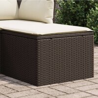 vidaXL Gartenhocker mit Kissen Braun 55x55x37 cm Poly Rattan