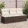 vidaXL Gartensofa mit Kissen 3-Sitzer Braun Poly Rattan