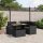 vidaXL 5-tlg. Garten-Sofagarnitur mit Kissen Schwarz Poly Rattan