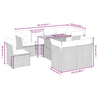 vidaXL 9-tlg. Garten-Sofagarnitur mit Kissen Schwarz Poly Rattan