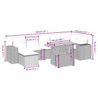 vidaXL 8-tlg. Garten-Sofagarnitur mit Kissen Schwarz Poly Rattan