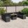 vidaXL 11-tlg. Garten-Sofagarnitur mit Kissen Schwarz Poly Rattan