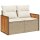 vidaXL 9-tlg. Garten-Sofagarnitur mit Kissen Beige Poly Rattan