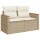 vidaXL 12-tlg. Garten-Sofagarnitur mit Kissen Beige Poly Rattan